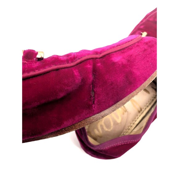 Sam Edelman Lorraine Velvet Fushia Pink Velou Slip on Loafers Gold Accent Size 7 - Picture 10 of 12